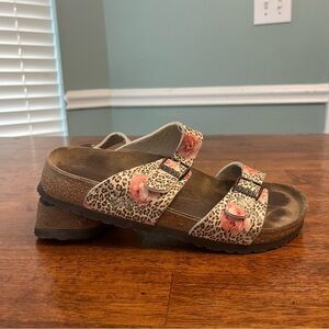 Birki’s Birkenstocks Leopard Print Women's Sandals Pink Floral size 6 size 37